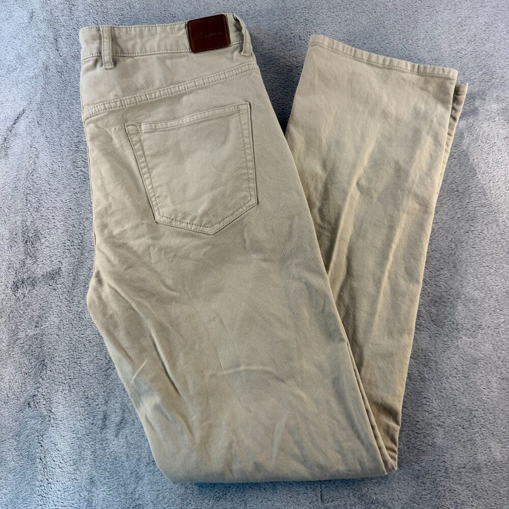 Peter Millar Pants Mens 34 Khaki Beige 5 Pocket Straight Leg Casual Golf